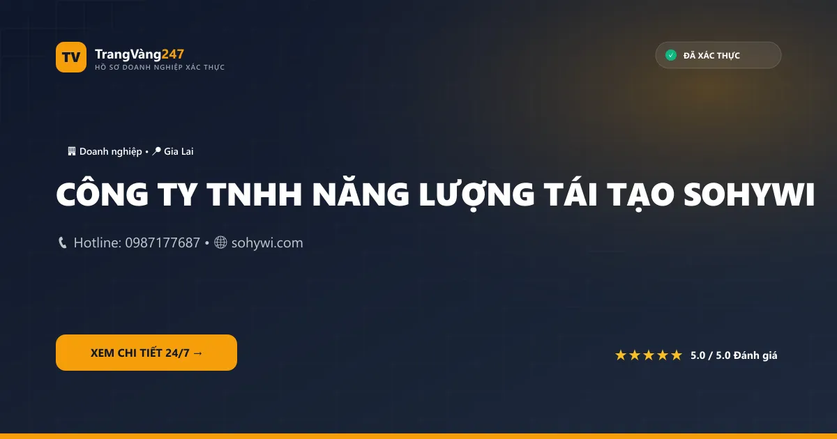 CÔNG TY TNHH NĂNG LƯỢNG TÁI TẠO SOHYWI