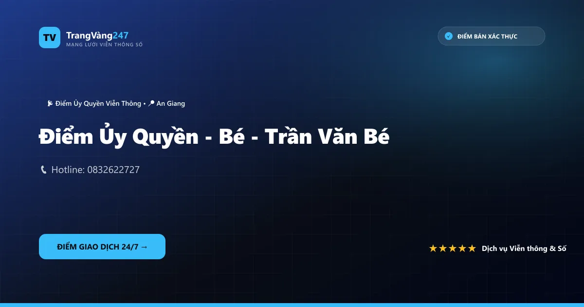 Ảnh bìa Điểm Ủy Quyền - Bé - Trần Văn Bé
