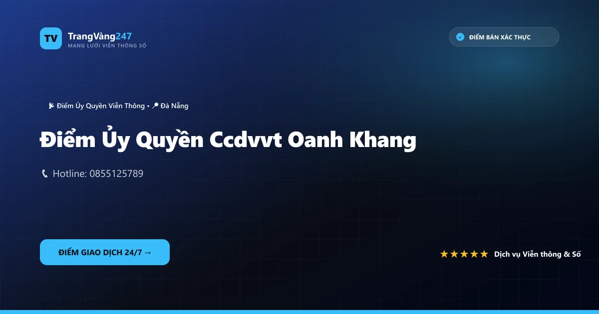 Ảnh bìa Điểm Ủy Quyền Ccdvvt Oanh Khang