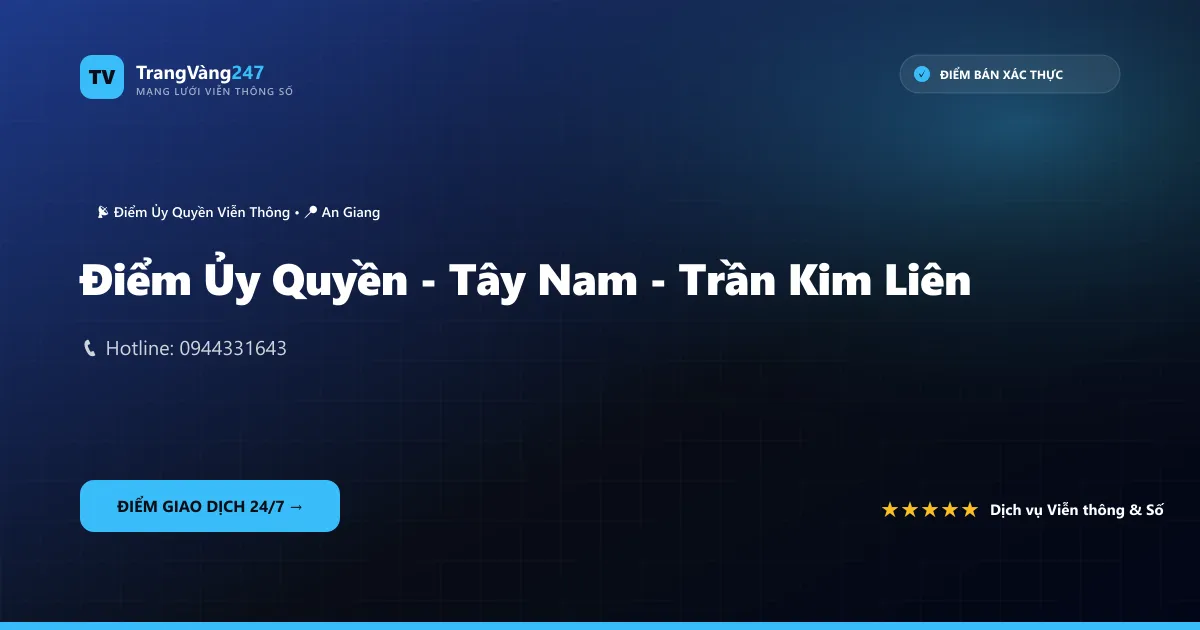 Ảnh bìa Điểm Ủy Quyền - Tây Nam - Trần Kim Liên