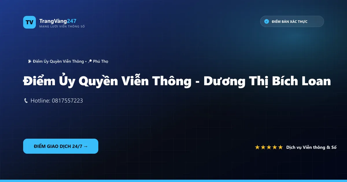 Ảnh bìa Điểm Ủy Quyền Viễn Thông - Dương Thị Bích Loan