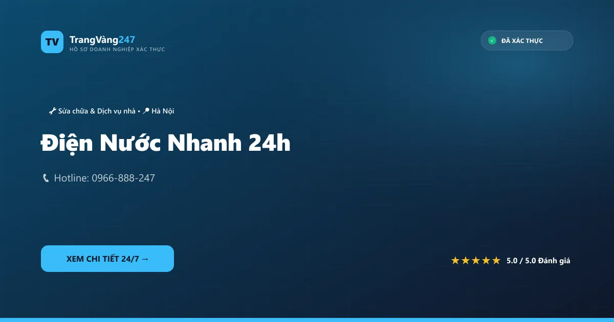 Điện Nước Nhanh 24h