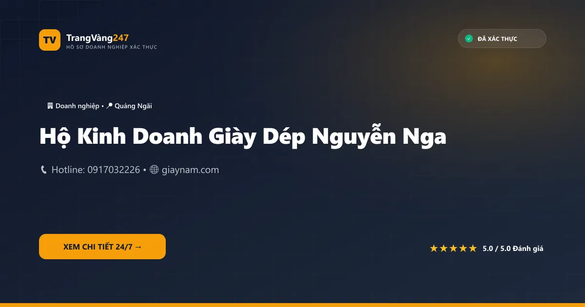 Hộ Kinh Doanh Giày Dép Nguyễn Nga