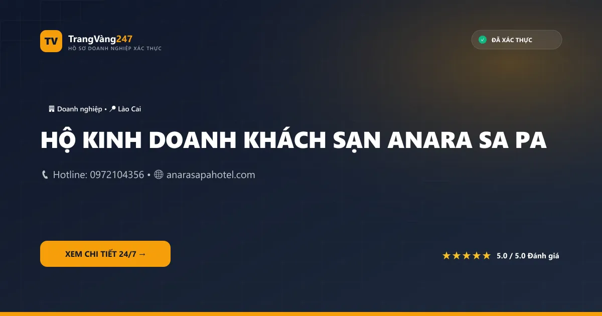 HỘ KINH DOANH KHÁCH SẠN ANARA SA PA