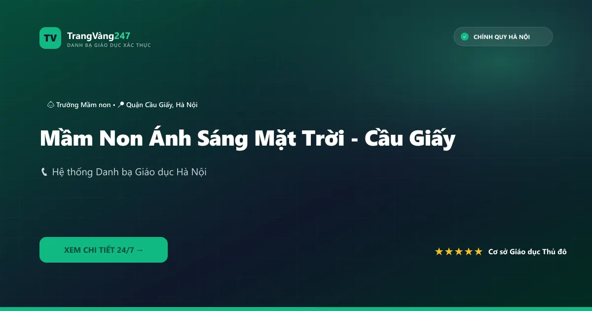 Ảnh bìa Mầm Non Ánh Sáng Mặt Trời - Cầu Giấy