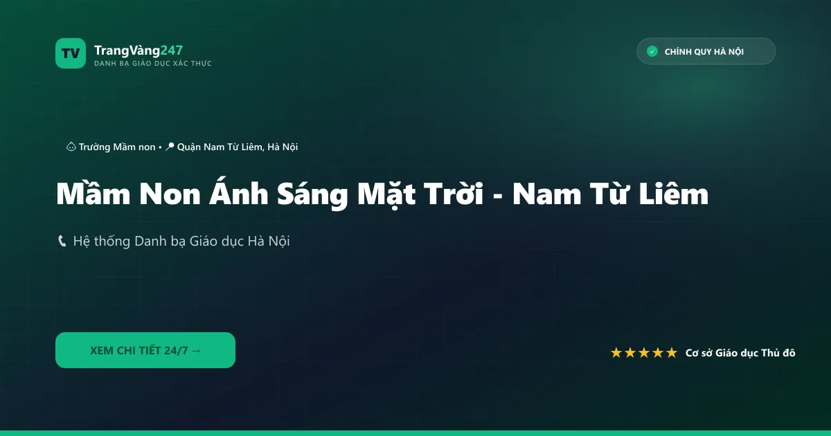 Ảnh bìa Mầm Non Ánh Sáng Mặt Trời - Nam Từ Liêm
