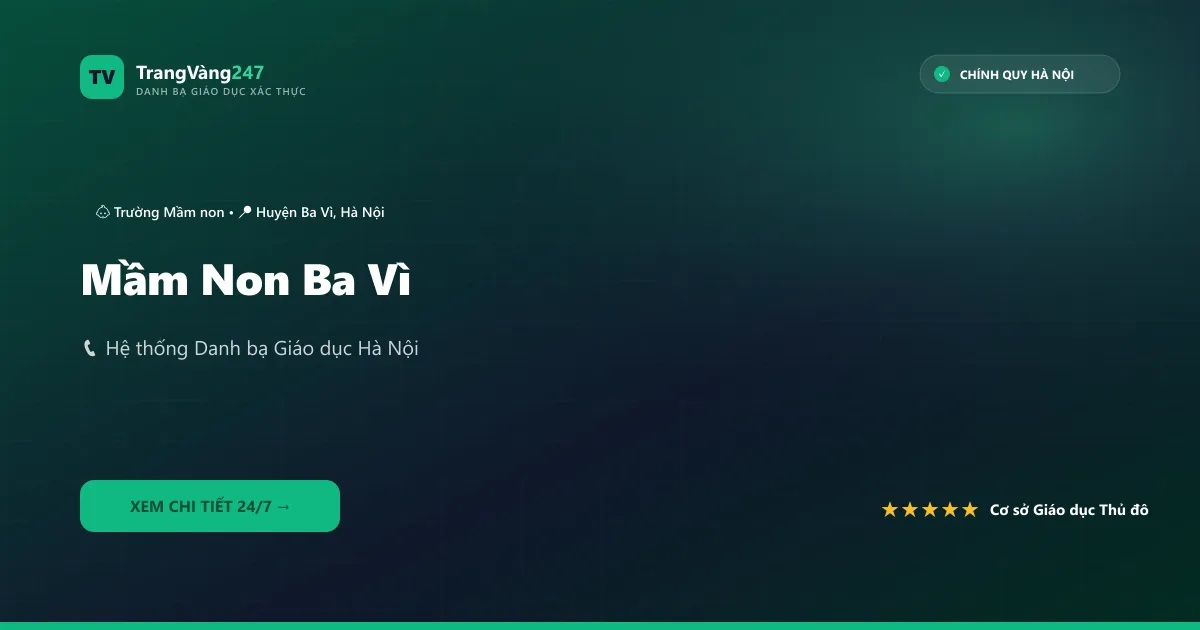 Ảnh bìa Mầm Non Ba Vì