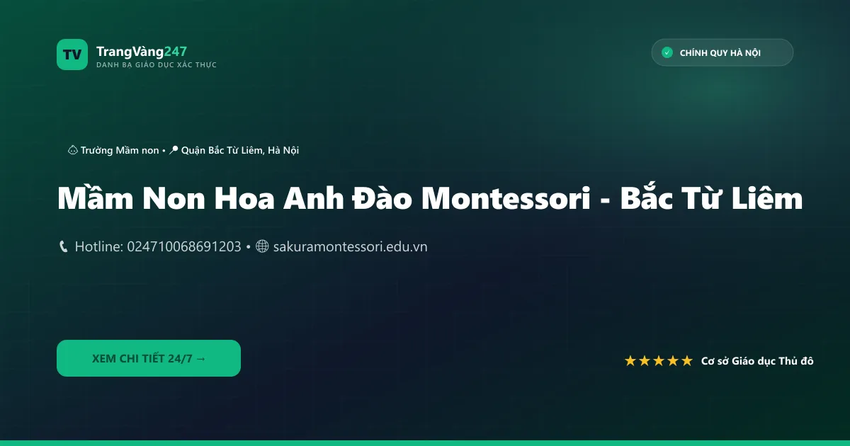 Ảnh bìa Mầm Non Hoa Anh Đào Montessori - Bắc Từ Liêm