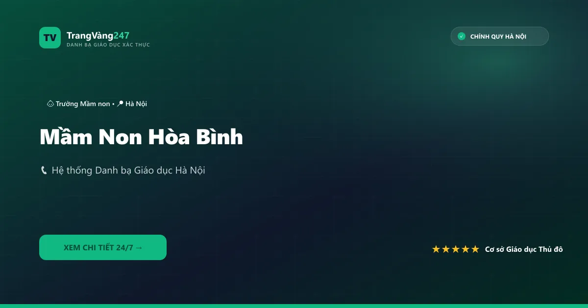 Ảnh bìa Mầm Non Hòa Bình