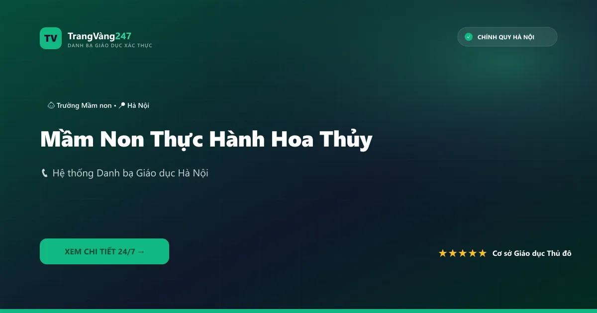 Mầm Non Thực Hành Hoa Thủy