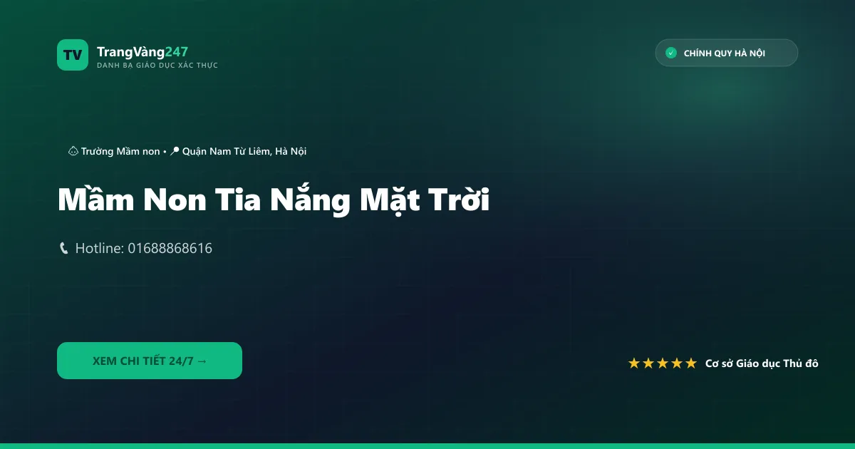 Ảnh bìa Mầm Non Tia Nắng Mặt Trời