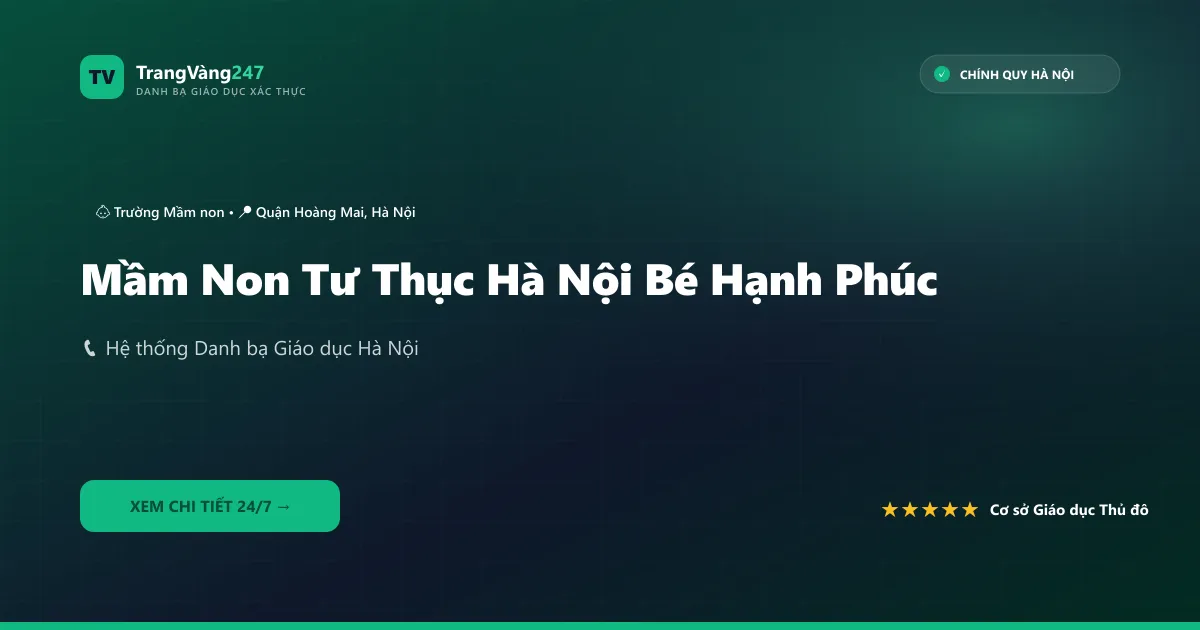 Ảnh bìa Mầm Non Tư Thục Hà Nội Bé Hạnh Phúc