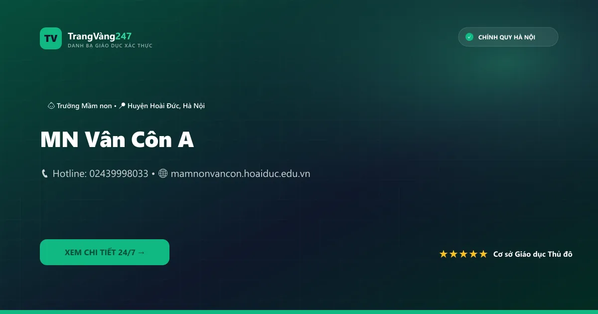 Ảnh bìa MN Vân Côn A