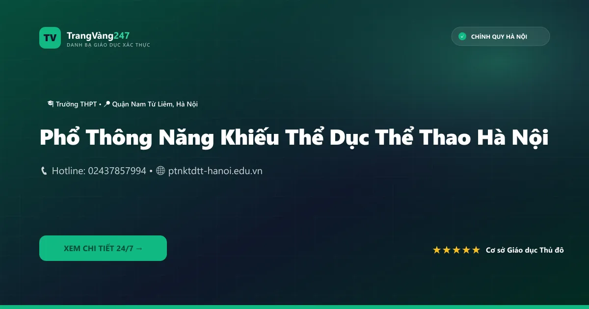 Phổ Thông Năng Khiếu Thể Dục Thể Thao Hà Nội