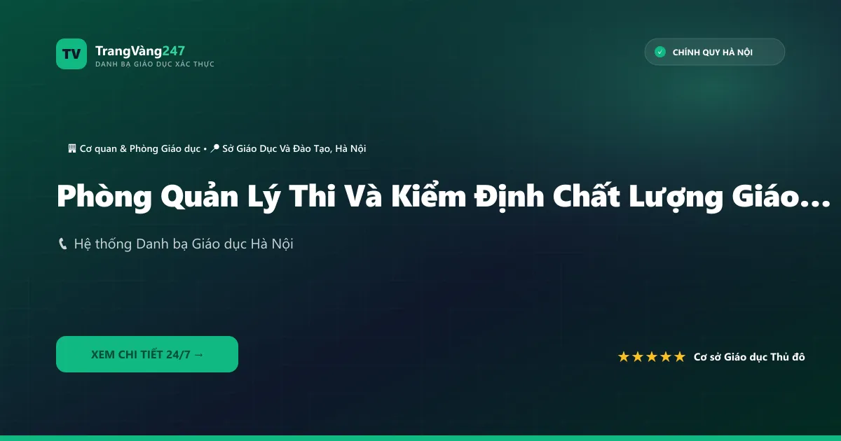 Ảnh bìa Phòng Quản Lý Thi Và Kiểm Định Chất Lượng Giáo Dục