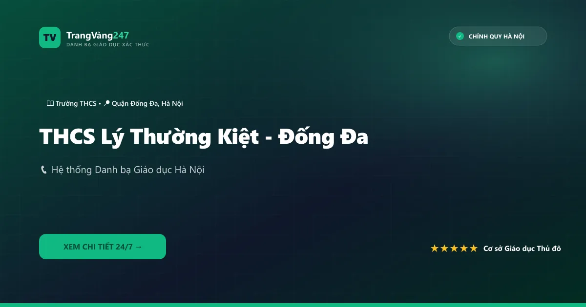 Ảnh bìa THCS Lý Thường Kiệt - Đống Đa