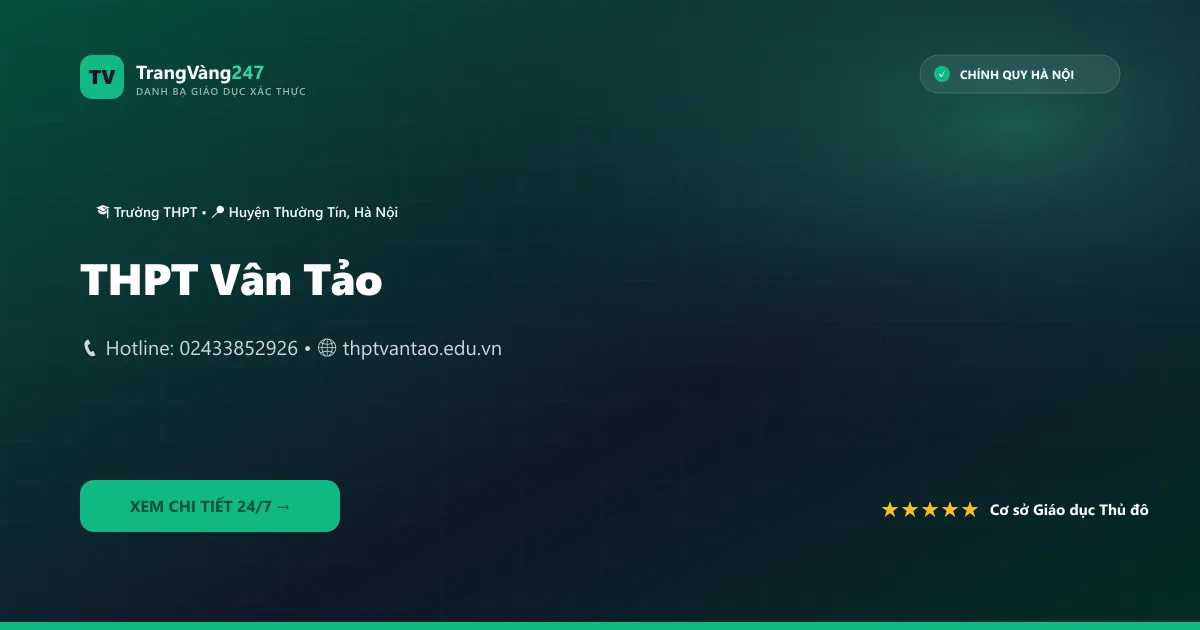 Ảnh bìa THPT Vân Tảo