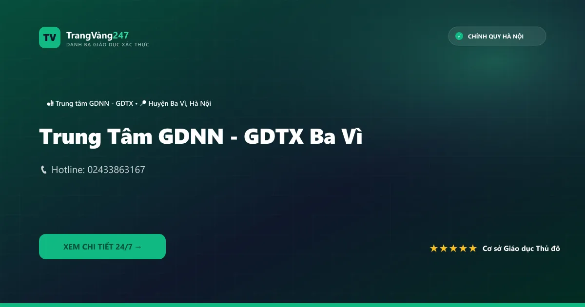 Trung Tâm GDNN - GDTX Ba Vì
