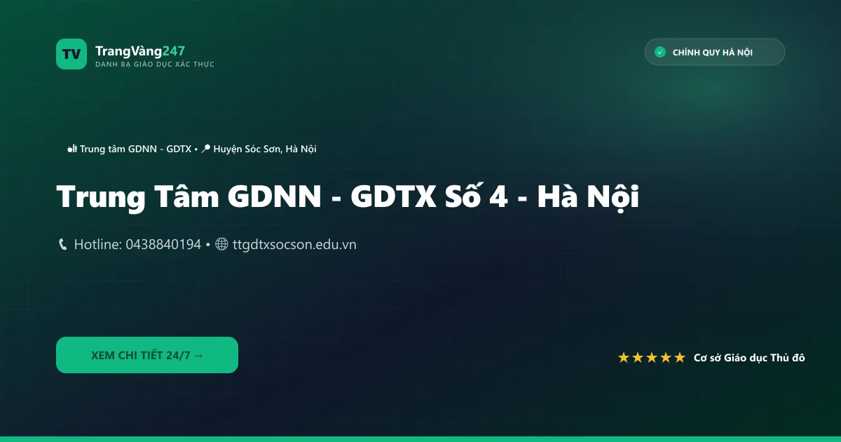 Trung Tâm GDNN - GDTX Số 4 - Hà Nội