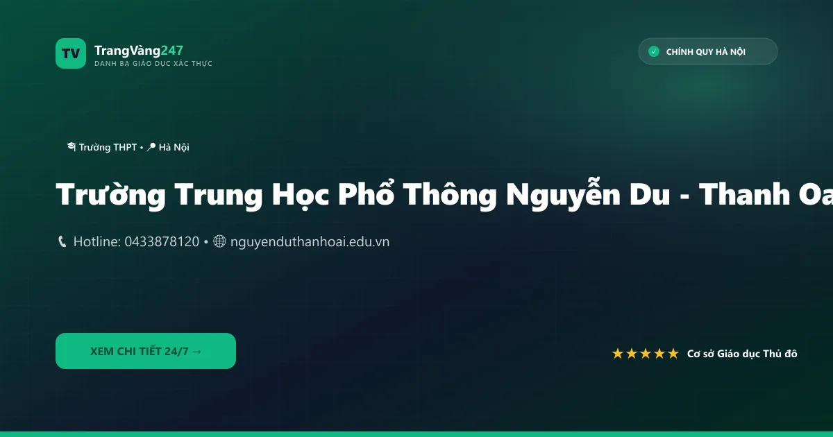 Ảnh bìa Trường Trung Học Phổ Thông Nguyễn Du - Thanh Oai